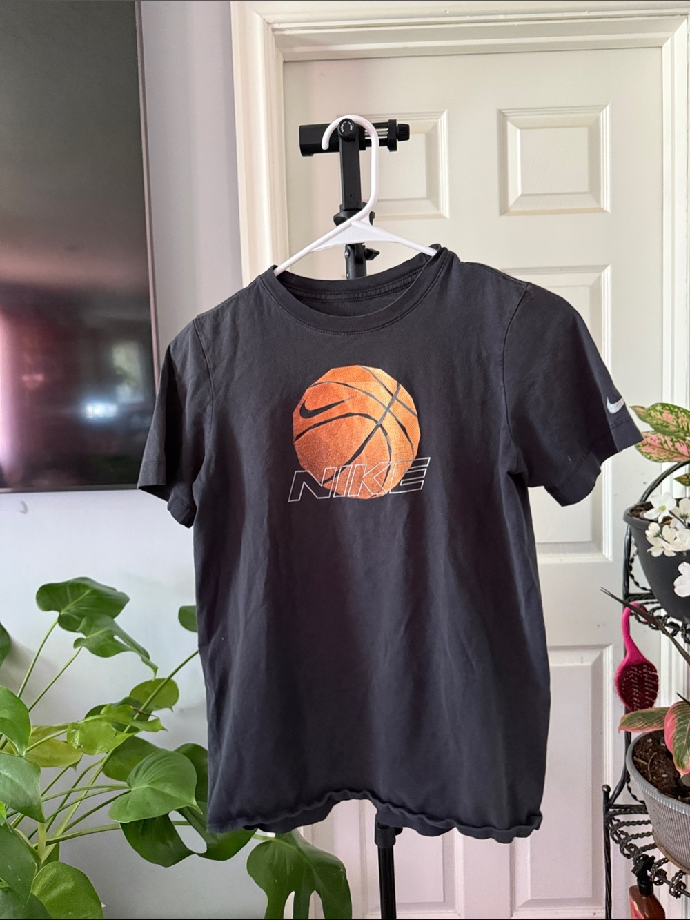 Nike Black T-Shirt with Orange Basketball Logo